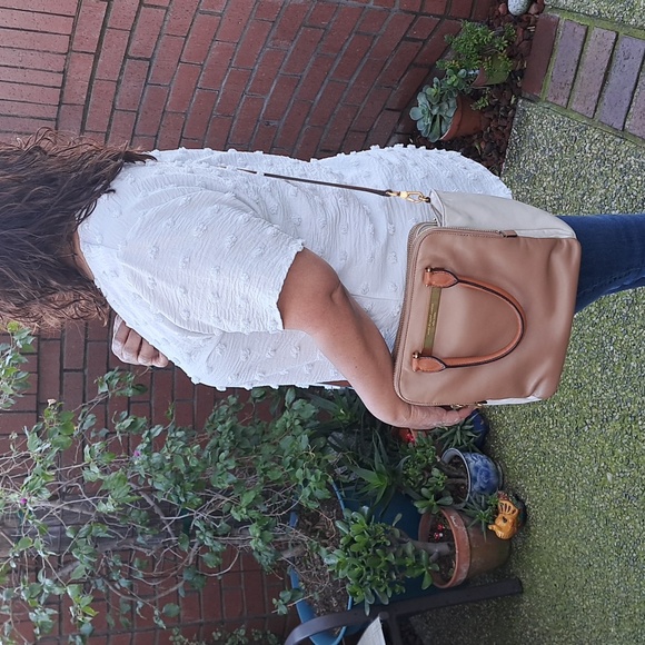 Marc by Marc Jacobs Goodbye Columbus leather satchel taupe & white TAKING OFFERS - Picture 4 of 16